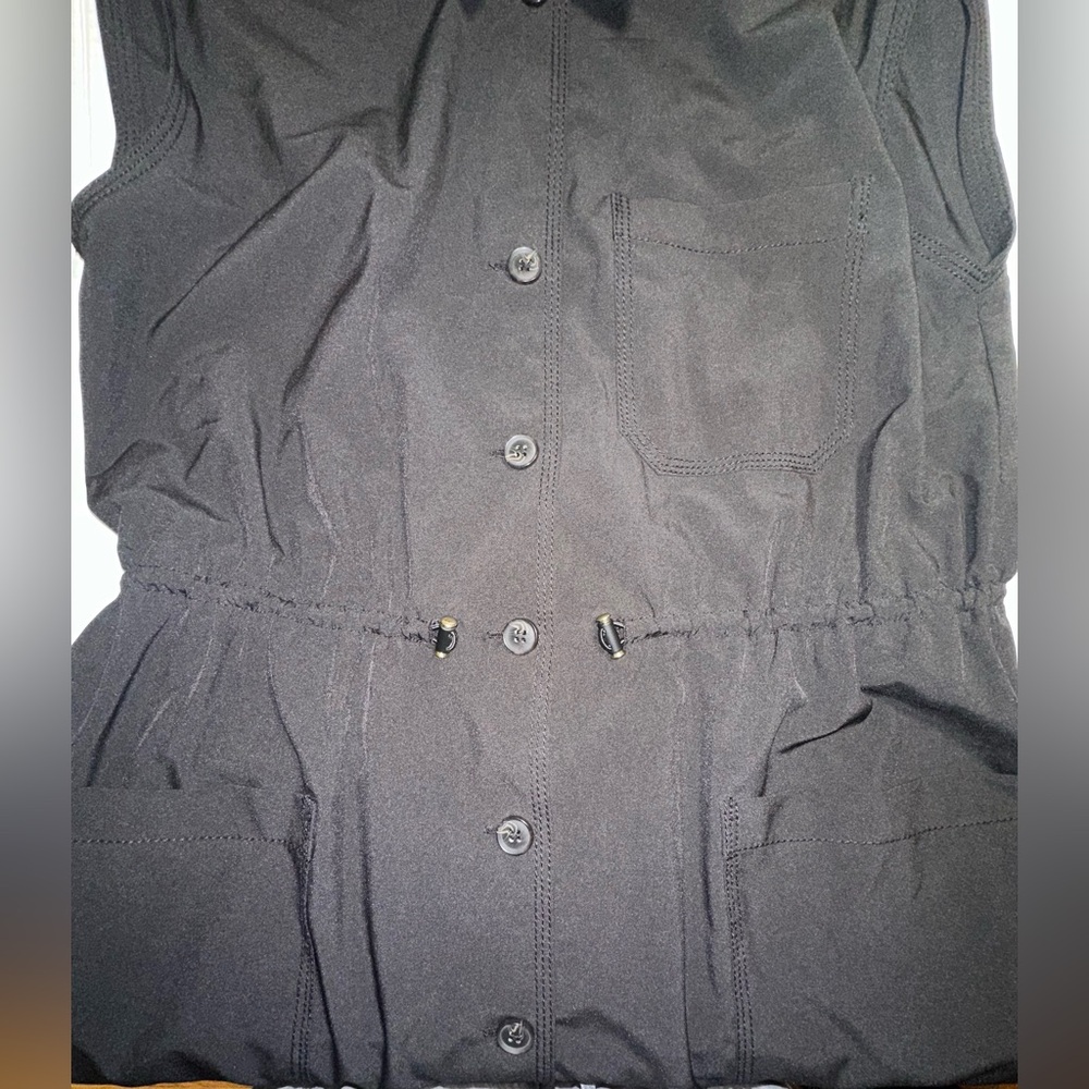 Calvin Klein Button Up Dress Womens Size 8 Black Collared Sleeveless Pockets - Picture 10 of 15
